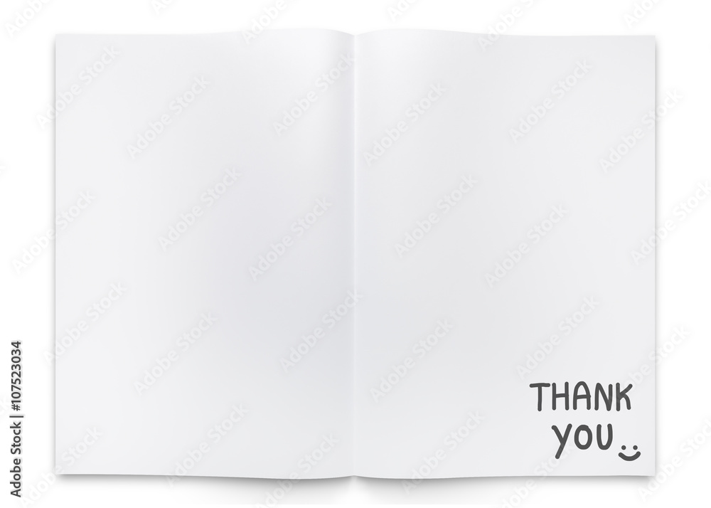 Naklejka premium two fold paper brochure or book (Thank you)
