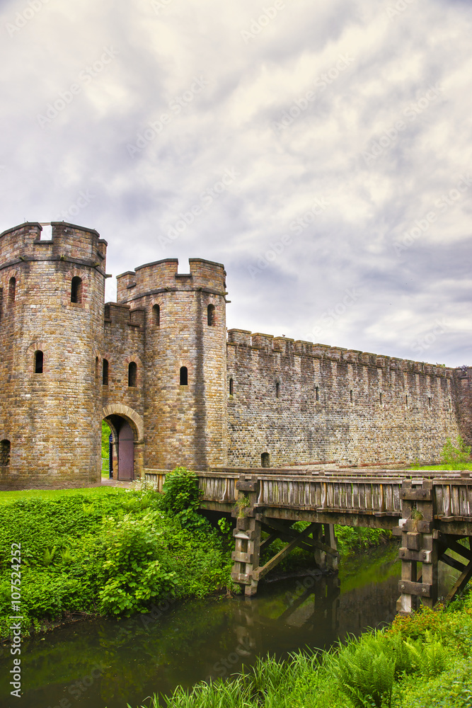 Obraz premium Entrance Gate Tower to Cardiff Castle in Cardiff in Wales