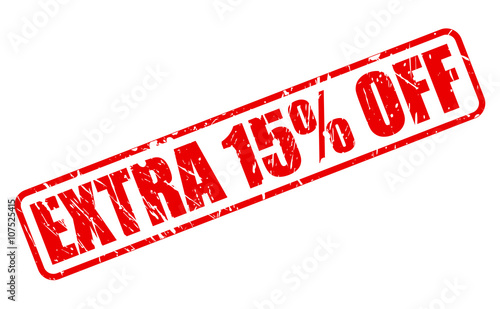 EXTRA 15 OFF RED STAMP TEXT