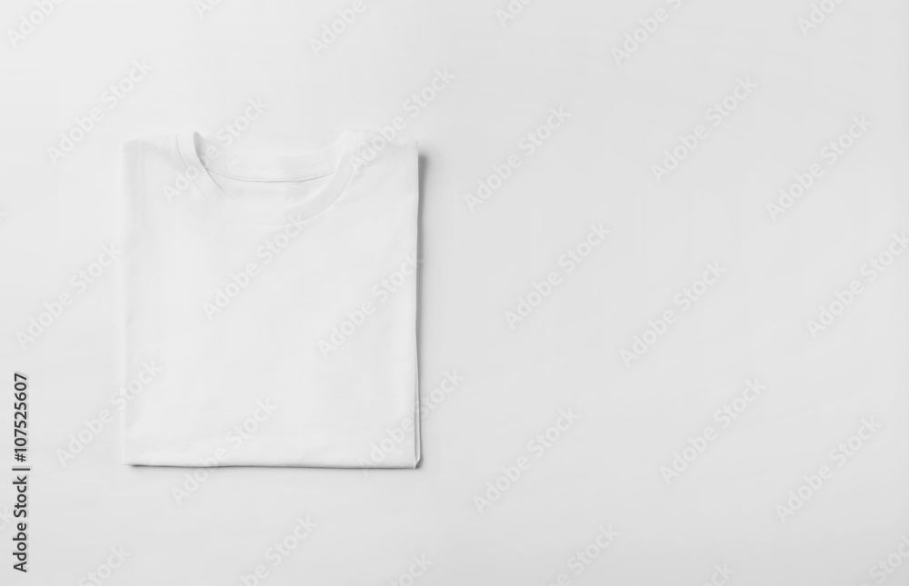 Photo of blank tshirt on white background. Wide