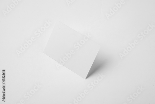 Photo of white identity stack. Empty business cards on abstract background, ready for your personal information. Horizontal mockup     © SFIO CRACHO