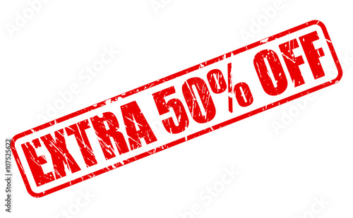 EXTRA 50% OFF RED STAMP TEXT