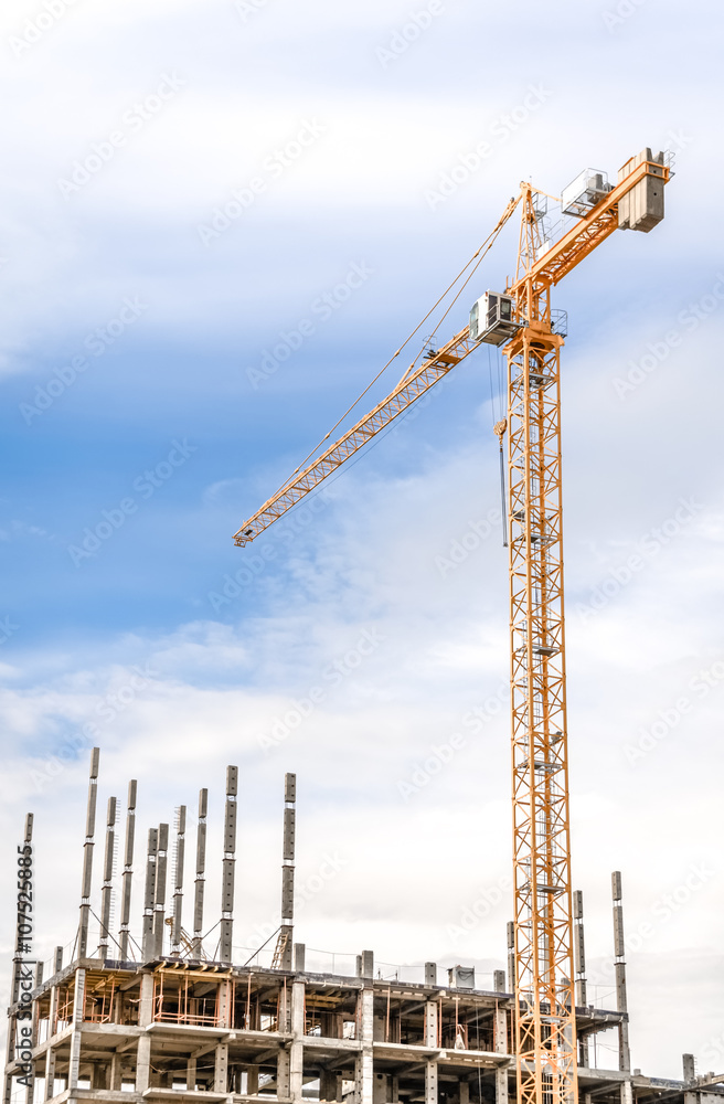 New residential high-rise buildings and hoisting crane New residential high-rise buildings and hoisting crane