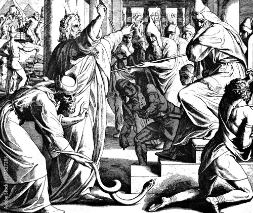 Quadro su tela Moses' Staff Becomes Snake 1) Sacred-biblical history of the old and New Testament