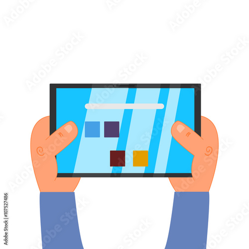 Hands Holding Tablet photo