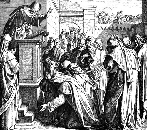 Fotografía Ezra Reads the Book of the Law 1) Sacred-biblical history of the old and New Testament