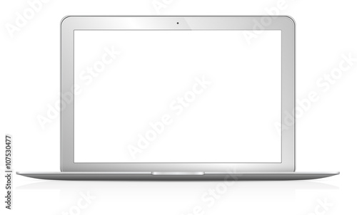 Modern laptop on white background