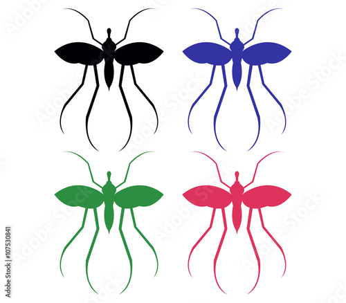 mosquitoes on a white background