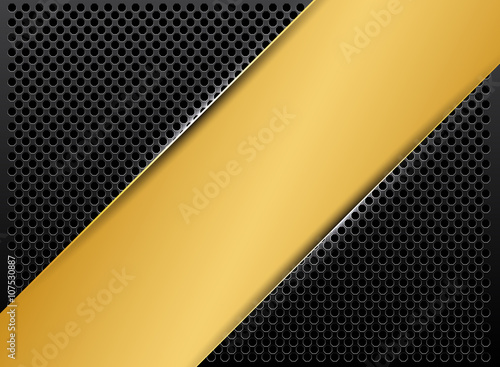 Metallic texture and gold background polished steel 