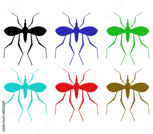 mosquitoes on a white background