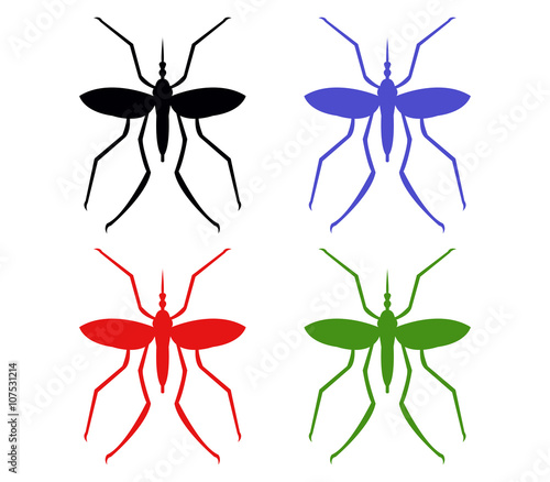 mosquitoes on a white background