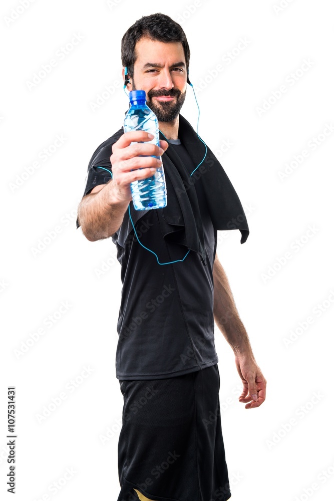 Sportman with water bottle Sportman with water bottle