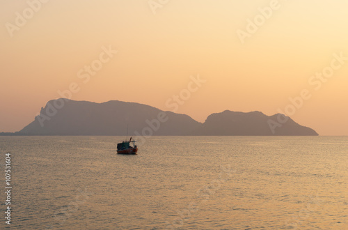 .Fishing boats in the morning