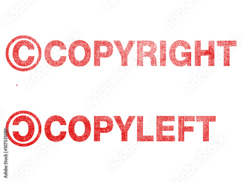 copyright copyleft text label stamp for documents.