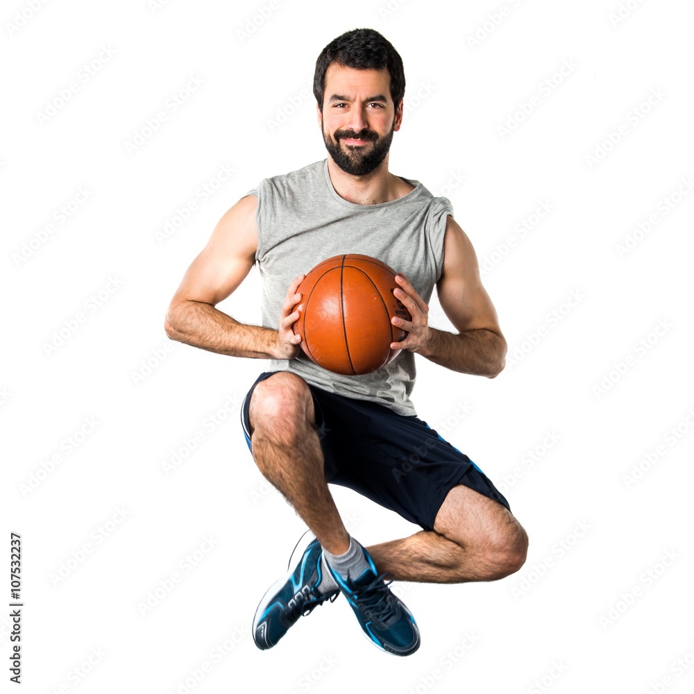 Man playing basketball jumping Man playing basketball jumping