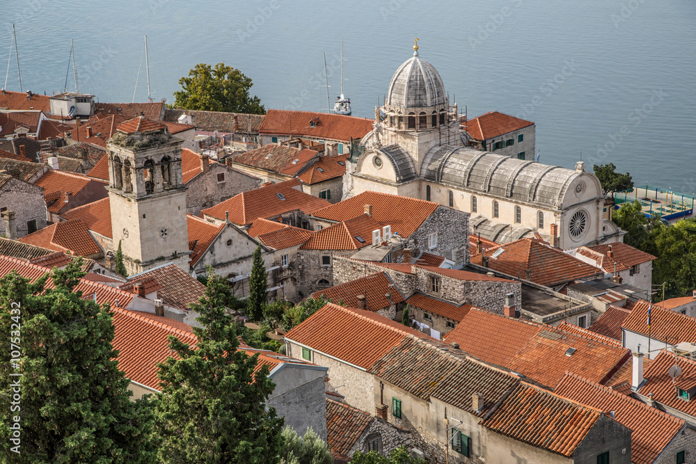 Obraz premium Stadtpanorama von Sibenik, Kroatien