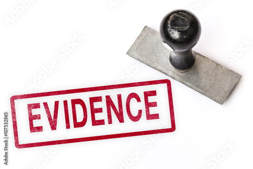 evidence text sign label stamp. photo