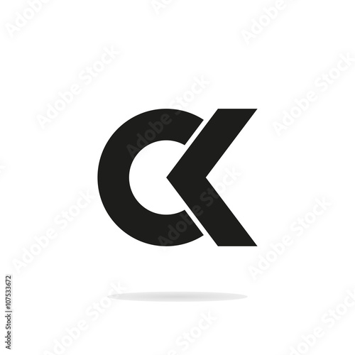 Unusual minimalistic monogram C and K. Business logo template. C and K logo. C and K icon. CK logo. CK icon