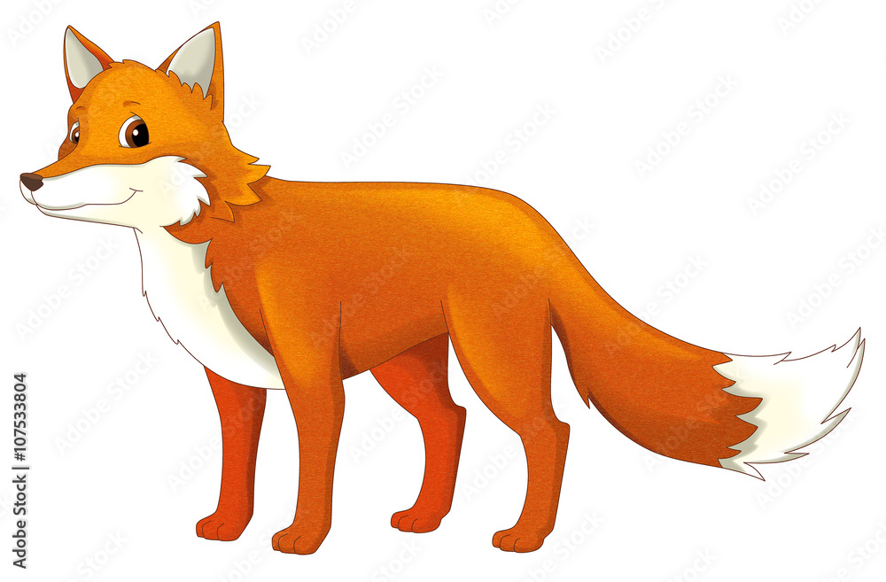 Cartoon animal - fox - isolated - illustration for children Stock  Illustration | Adobe Stock
