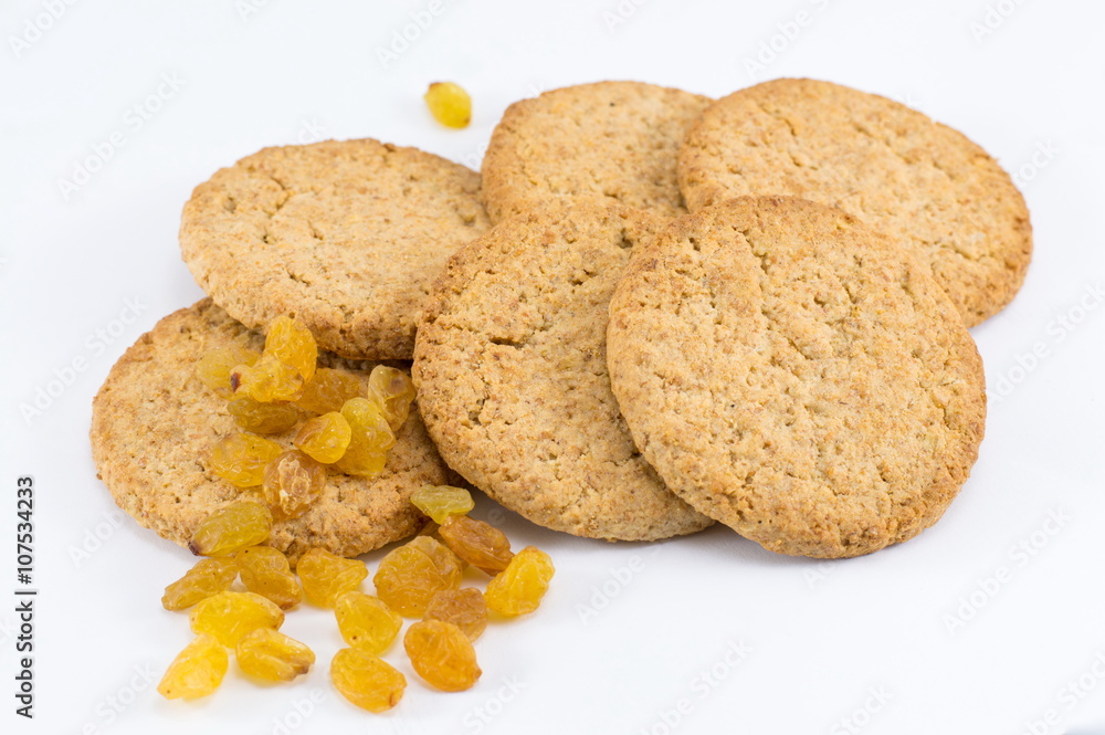 Integral cookies with yellow raisins Integral cookies with yellow raisins