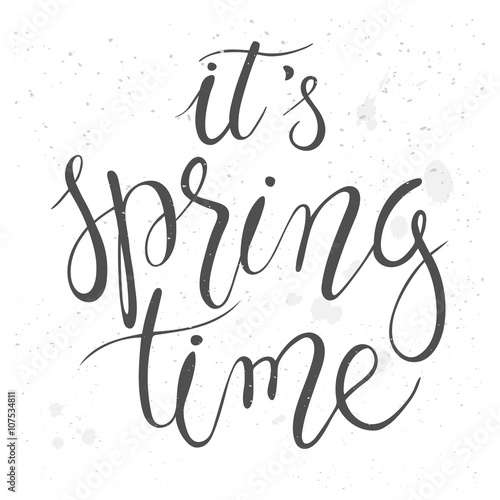 vector handwriting calligraphy illustration of spring time quote