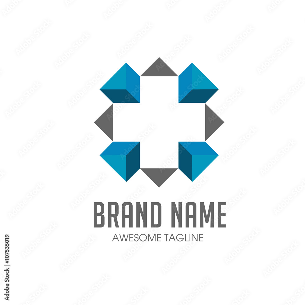 Cross plus medical logo icon