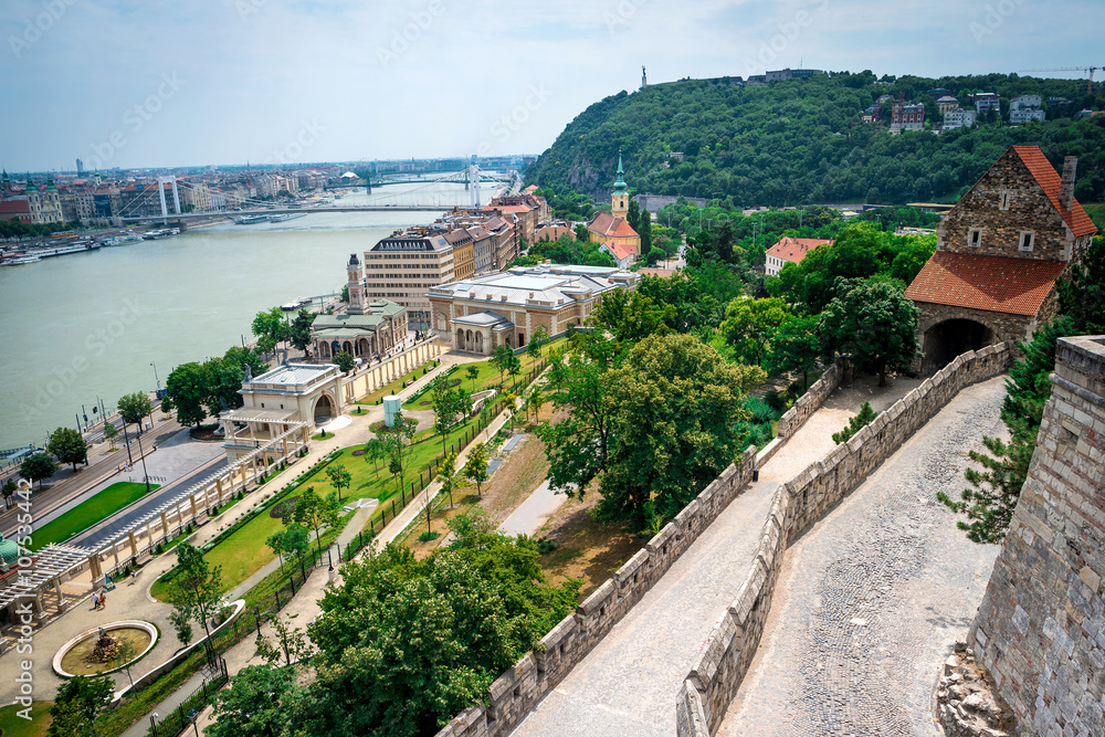 view on Budapest from Buda castle wall