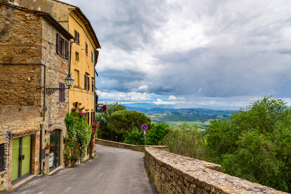 Street of the medieval village Volterra. Italy, Tuscany Street of the medieval village Volterra. Italy, Tuscany