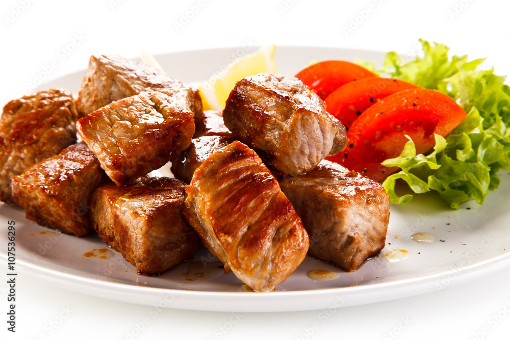 Kebabs - grilled meat and vegetables Kebabs - grilled meat and vegetables