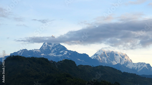 Imponente pico Fishtail, forma parte de los Annapurnas