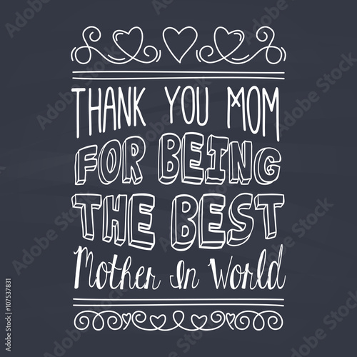 Felicitación del día de la madre en estilo lettering con tiza