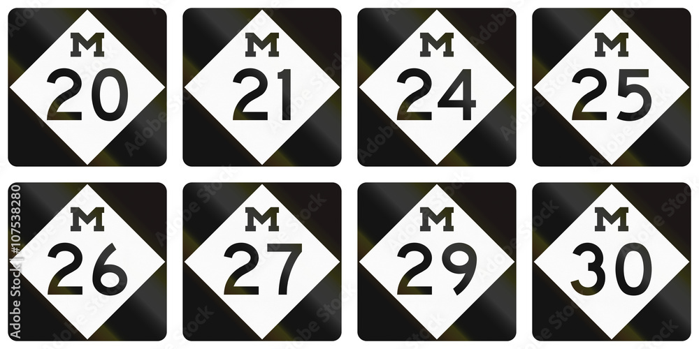 Collection of Michigan Route shields used in the United States Collection of Michigan Route shields used in the United States