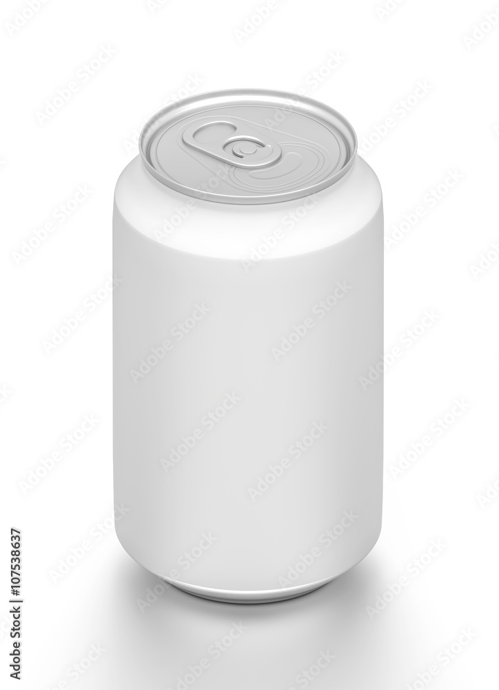 Isometric white blank beverage can isolated on white background. Isometric white blank beverage can isolated on white background.