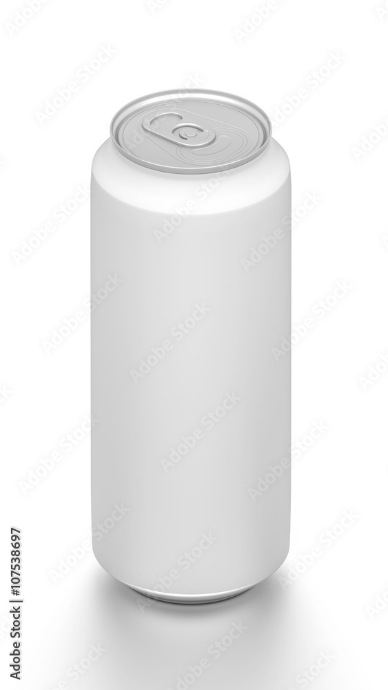 Isometric white tall blank beverage can isolated on white background. Isometric white tall blank beverage can isolated on white background.