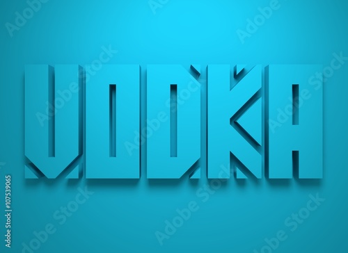 Drink alcohol beverage. Vodka word lettering
