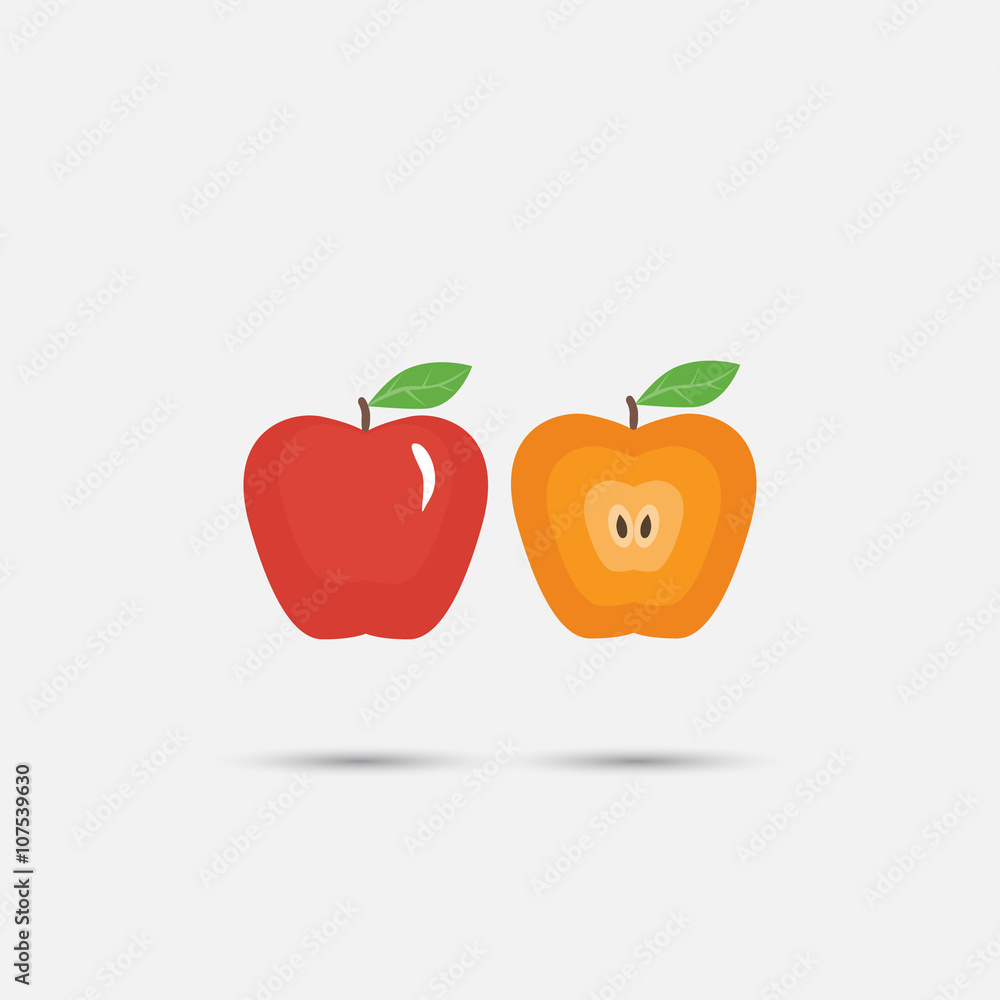Illustration of colored apples on white background Illustration of colored apples on white background