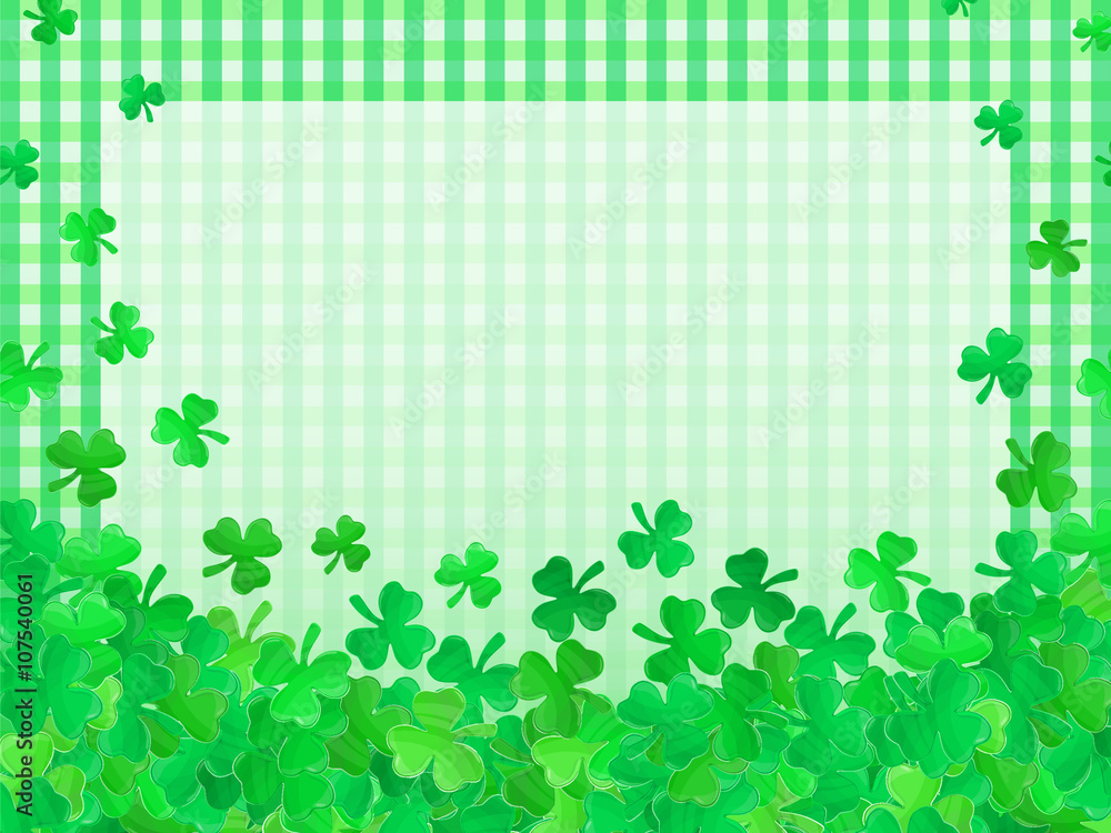 Patricks day green clover background cartoon 3