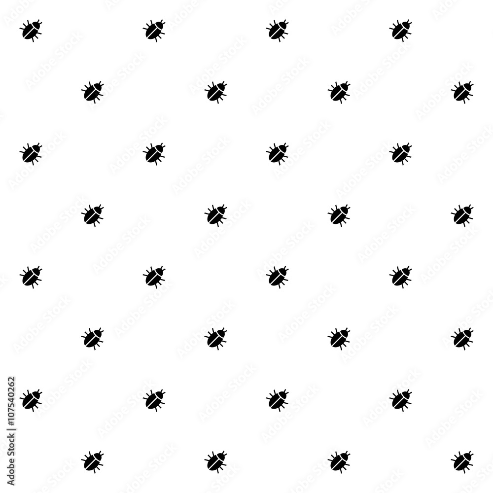 Bugs black and white seamless pattern texture.