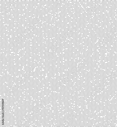 Wave lines with gaps gray seamless pattern background