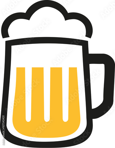 Beer mug icon with foam