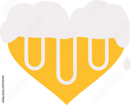 Beer heart with foam