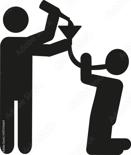Drinking beer bong pictogram