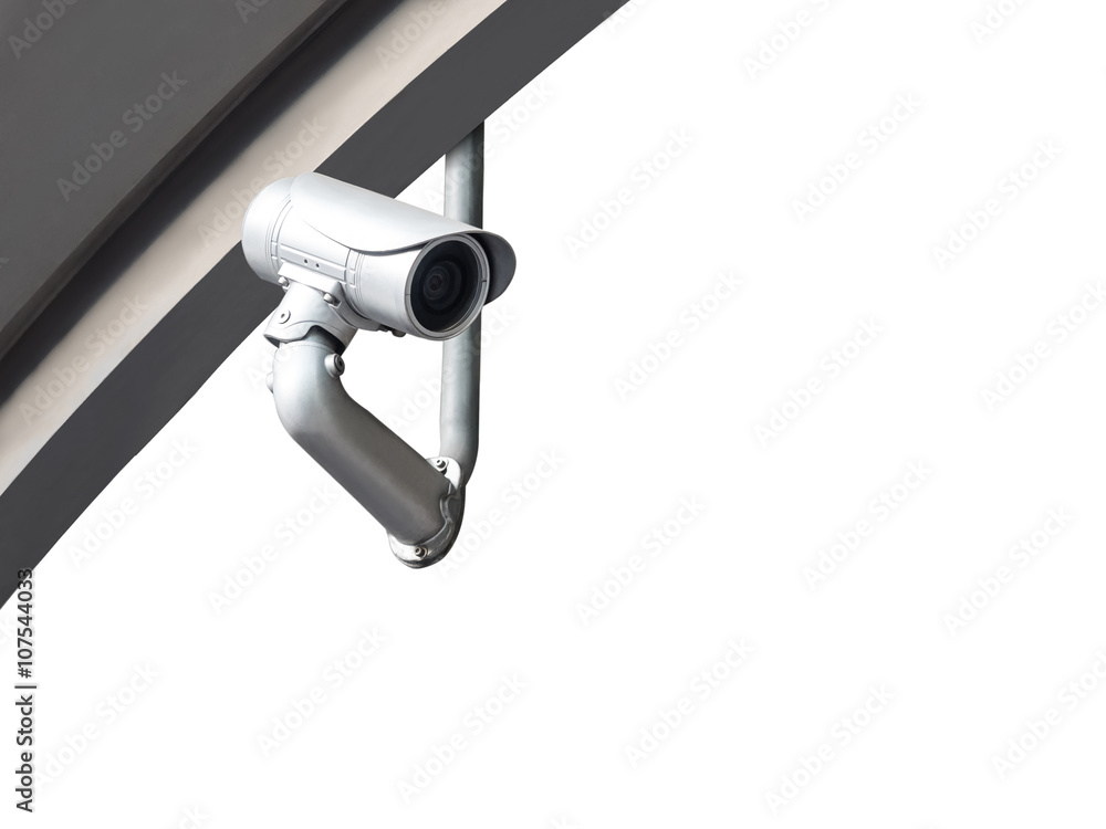 CCTV camera or surveillance system on white CCTV camera or surveillance system on white