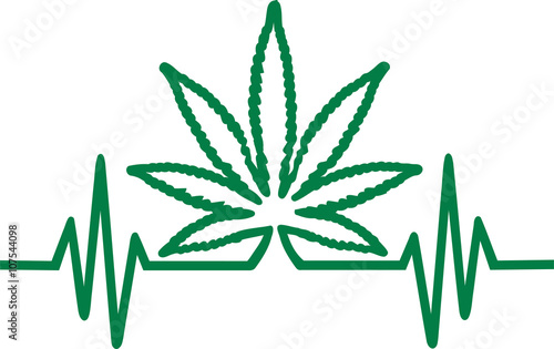 Frequence with hemp leaf Marijuana