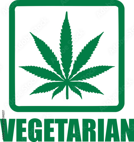 Marijuana leaf with vegetarian