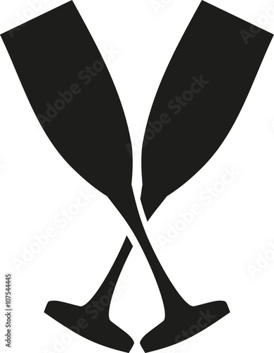 Sparkling wine glasses crossed icon