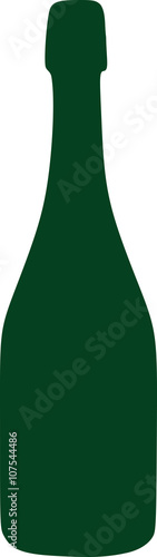 Sparkling wine bottle green icon