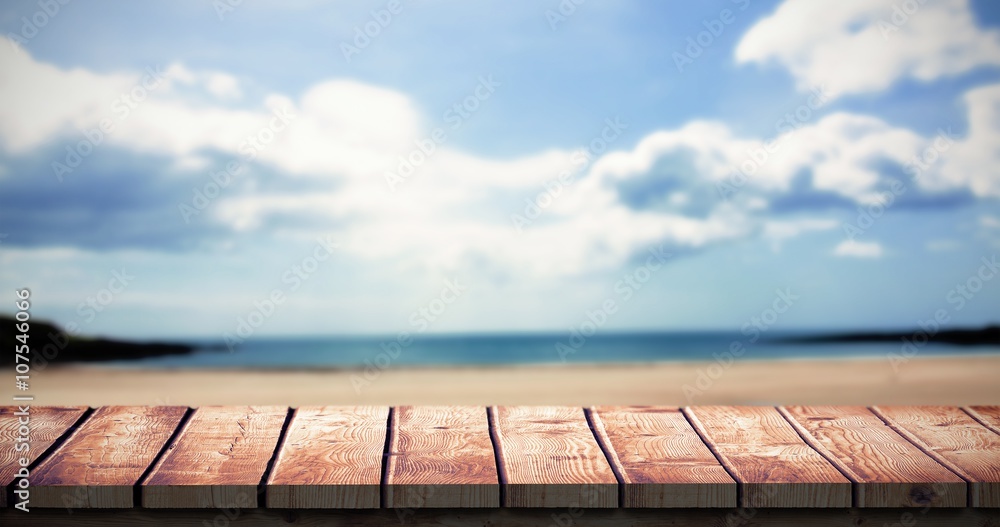 Composite image of wooden desk Composite image of wooden desk