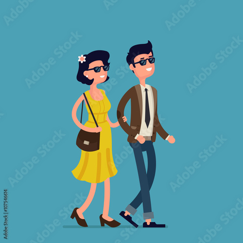 man and woman walk © wildtuna