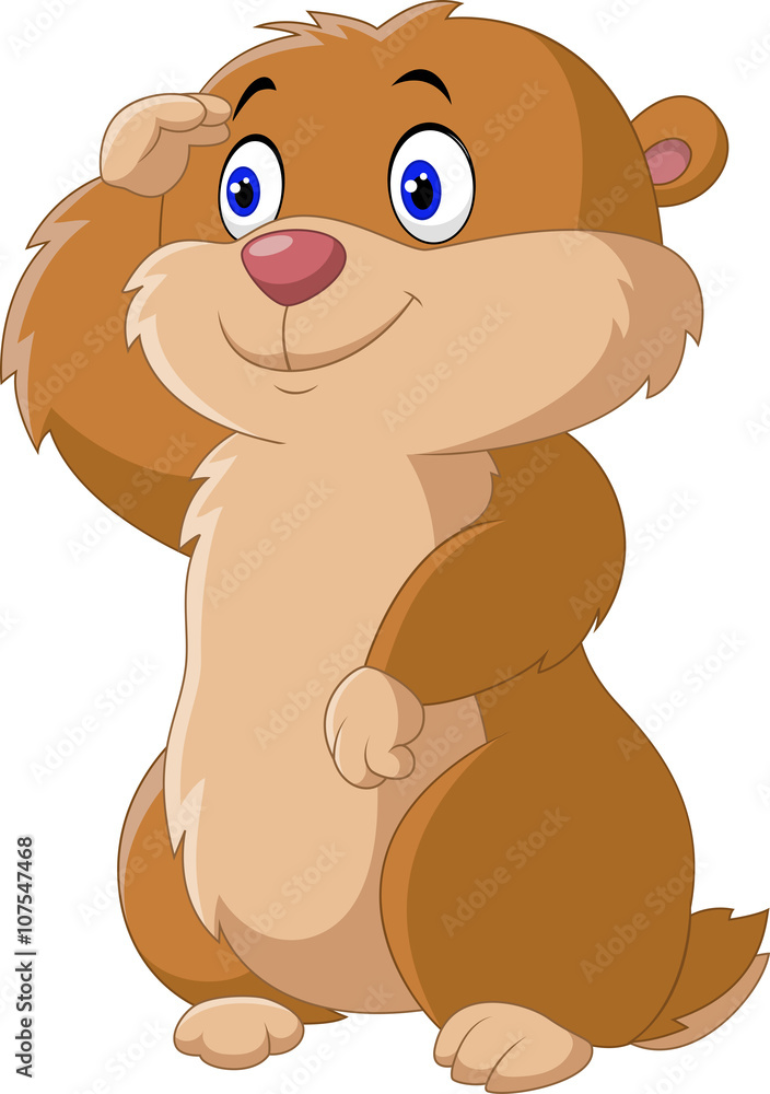 Obraz premium Cartoon funny Groundhog